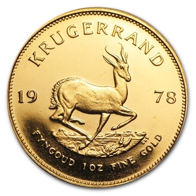 1 oz gold Krugerrand coins