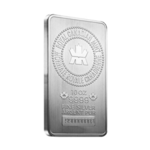 10 oz Royal Canadian Mint (RCM) .9999 Fine Silver Bar