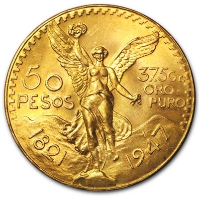 Gold 50 Pesos Centenario