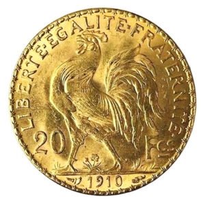 Franc Rooster Swiss Gold French 20